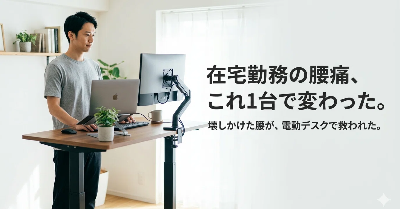 在宅勤務で腰を壊しかけた私が昇降式デスクを導入した話｜ハイブリッド 