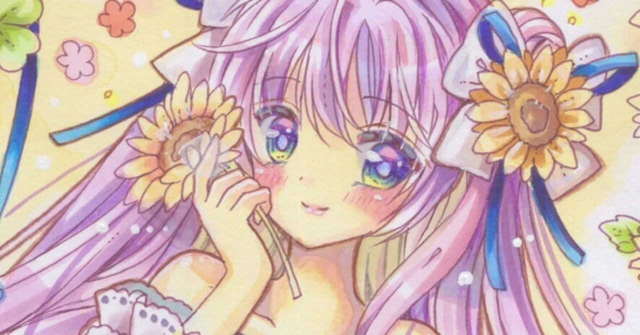 No 104❤︎夏模様の可愛いうさぎさん❤︎٩(๑❛ᴗ❛๑)۶❤︎ Original Art Sale: Summer Dress and the Rabbit That Brings