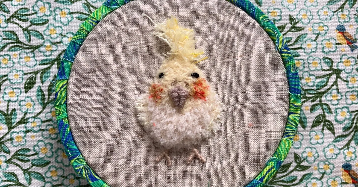 立体刺しゅう㉞オカメインコ｜kiki
