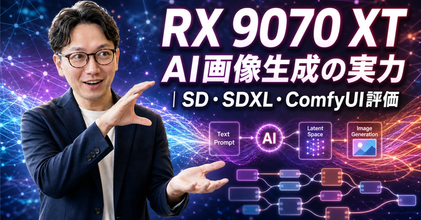 RX 9070 XT AI画像生成の実力｜SD・SDXL・ComfyUI評価｜エスワン／OMASA