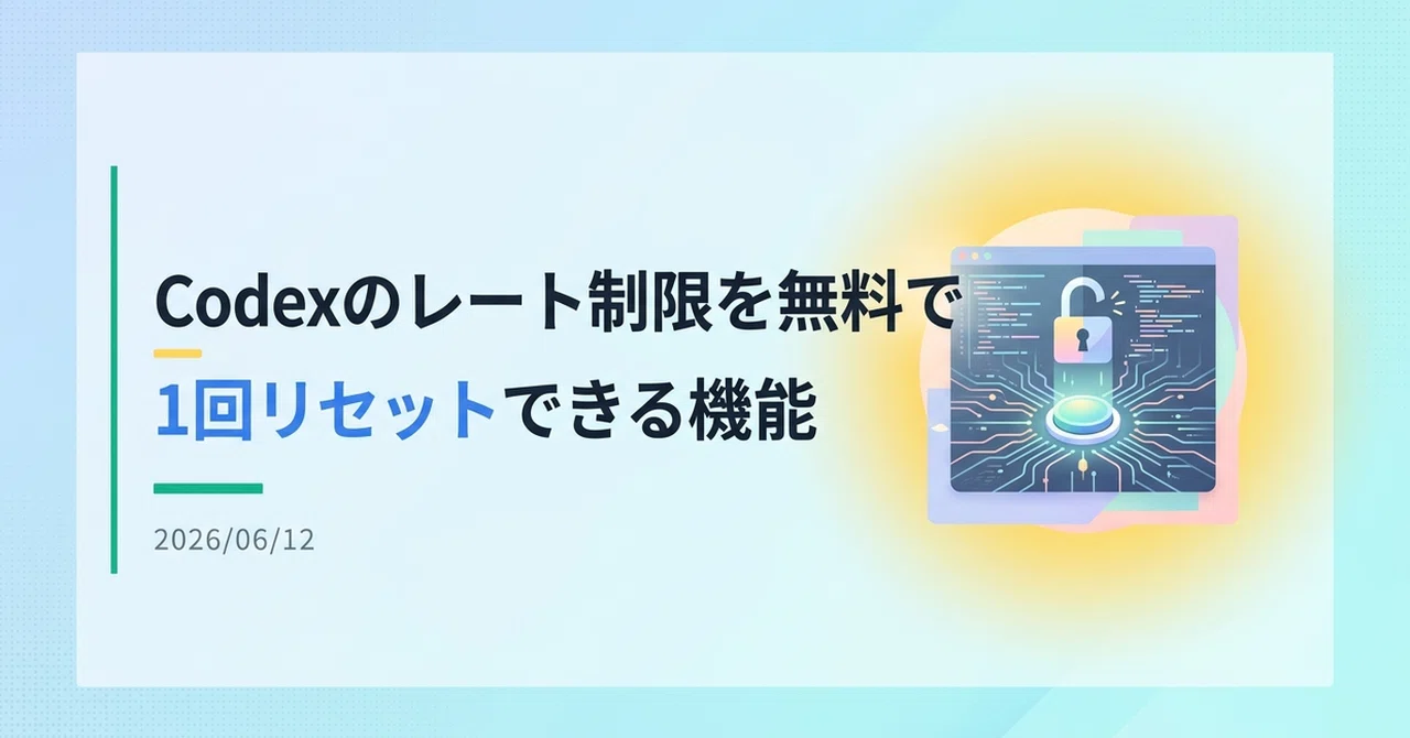 解説】「Codex」のレート制限を無料で1回リセットできる機能｜Yoshi_it