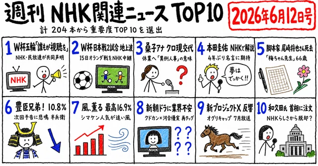 【週刊】NHK関連ニュースTOP10（2026年6月12日号）