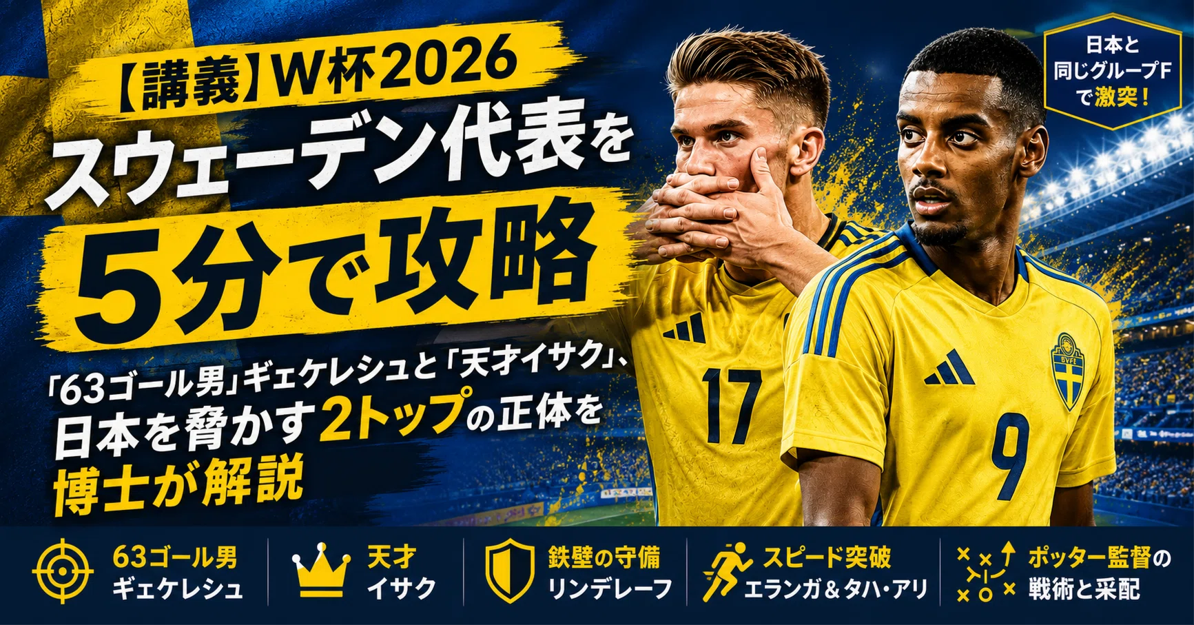 講義】W杯2026スウェーデン代表を5分で攻略——「63ゴール男