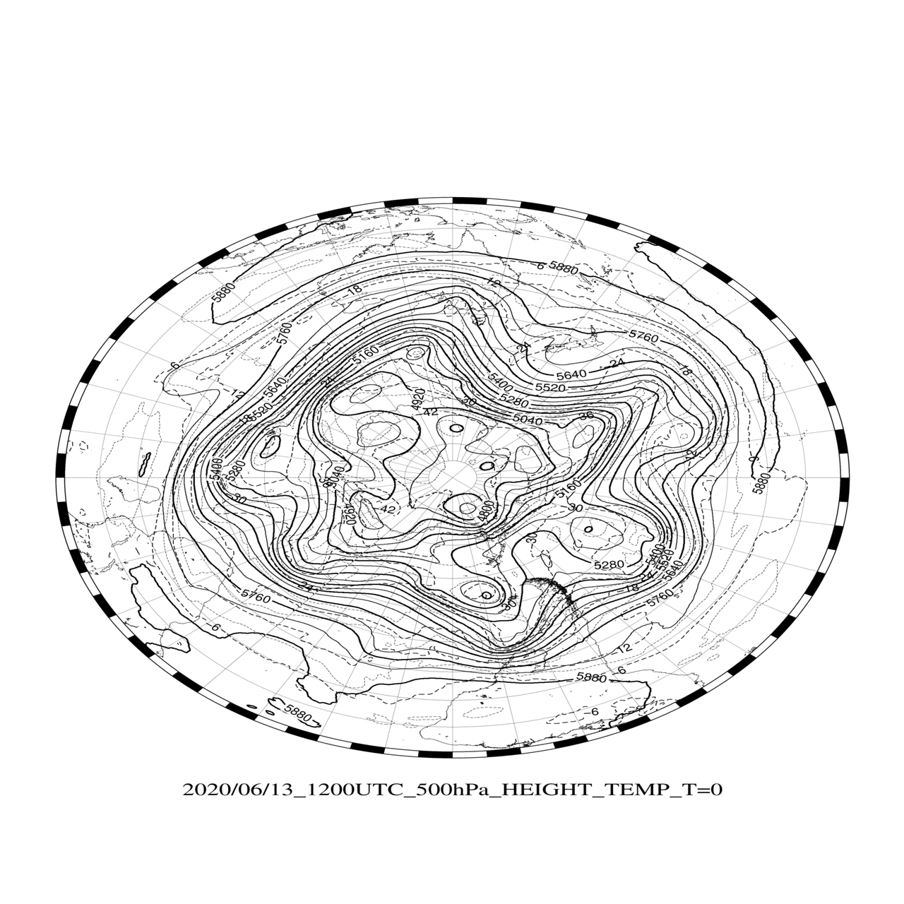 GMTで北半球500hPa高度・気温天気図を描く｜天文と気象とその他いろいろ