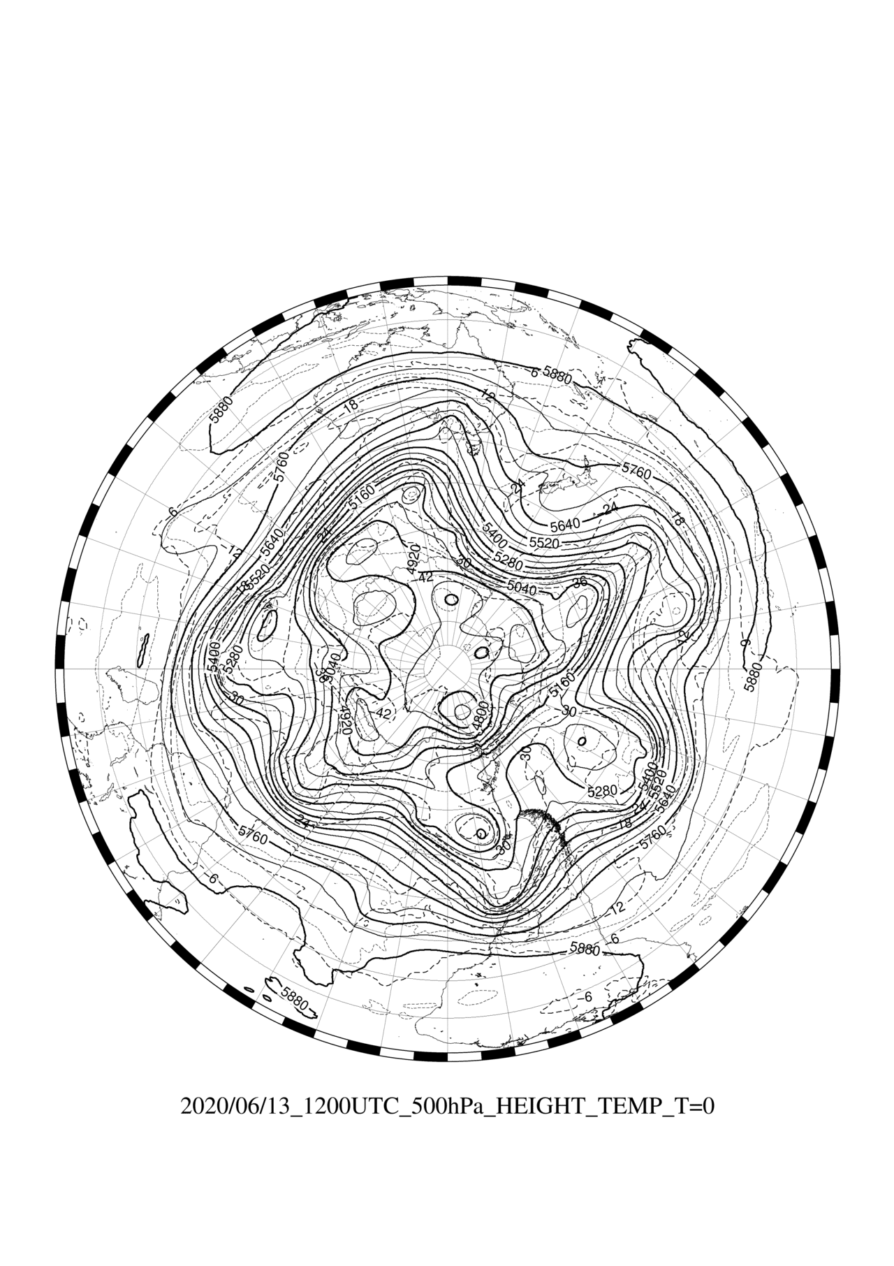 GMTで北半球500hPa高度・気温天気図を描く|天文と気象とその他いろいろ