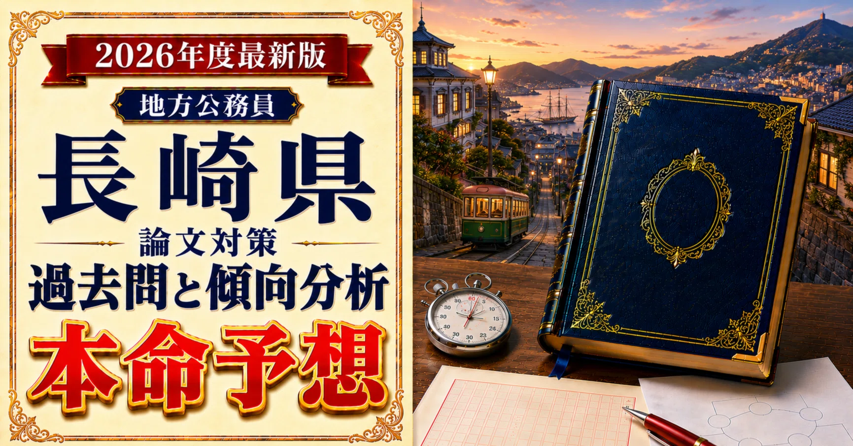 長崎県】論文 過去問18年×今年の本命予想｜2026年度 二次試験対策