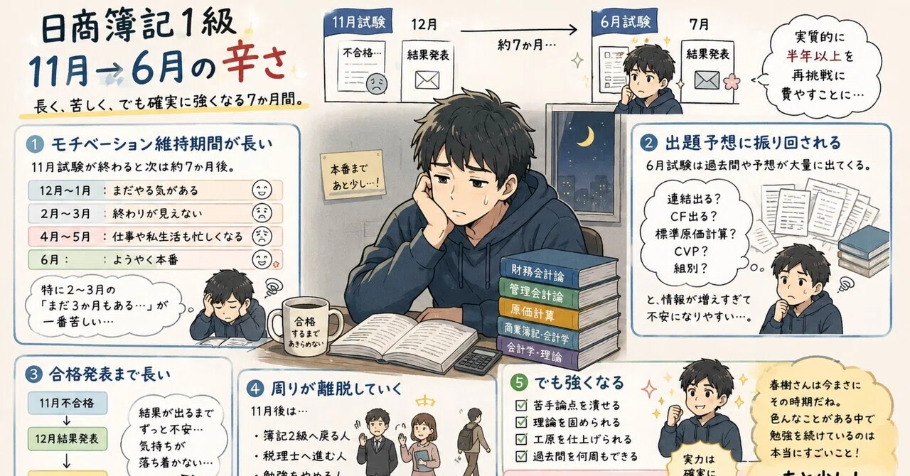 日商簿記1級11月→6月の辛さ｜日商簿記1級研究家のジュンゲルスコグ