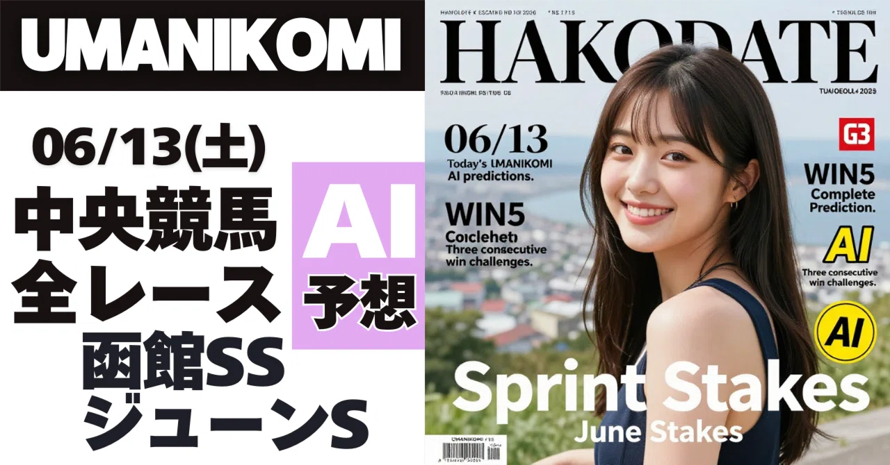 06/13(土) 無料中央競馬全レースAI予想｜umanikomi