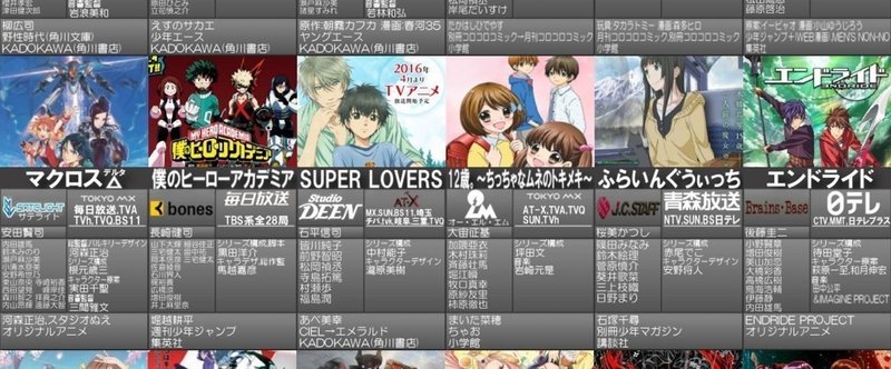 16年 春期 4月 アニメ公式フォロワー記録 4月時点 フジ 趣味ブロガー Note