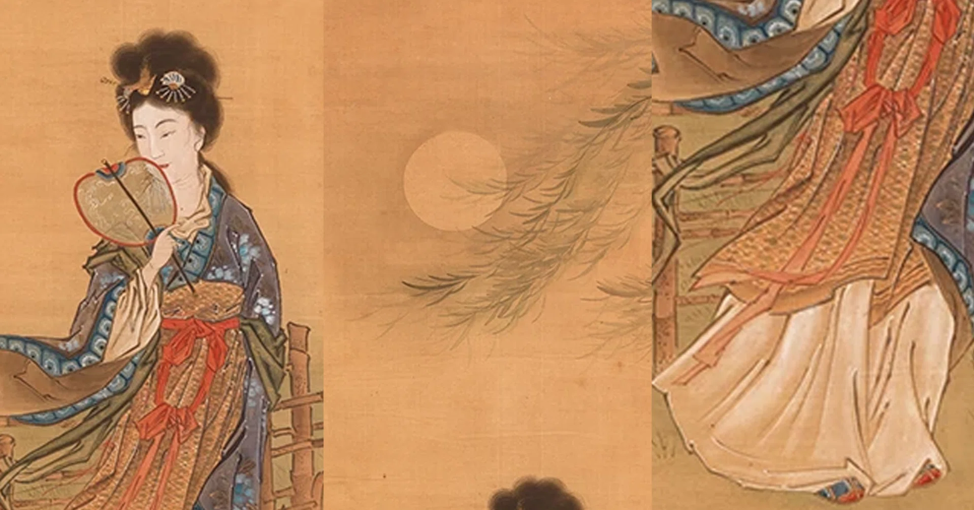 河鍋暁斎の世界」展出品作③ | 暁斎《月下唐美人図》安政2-3年頃