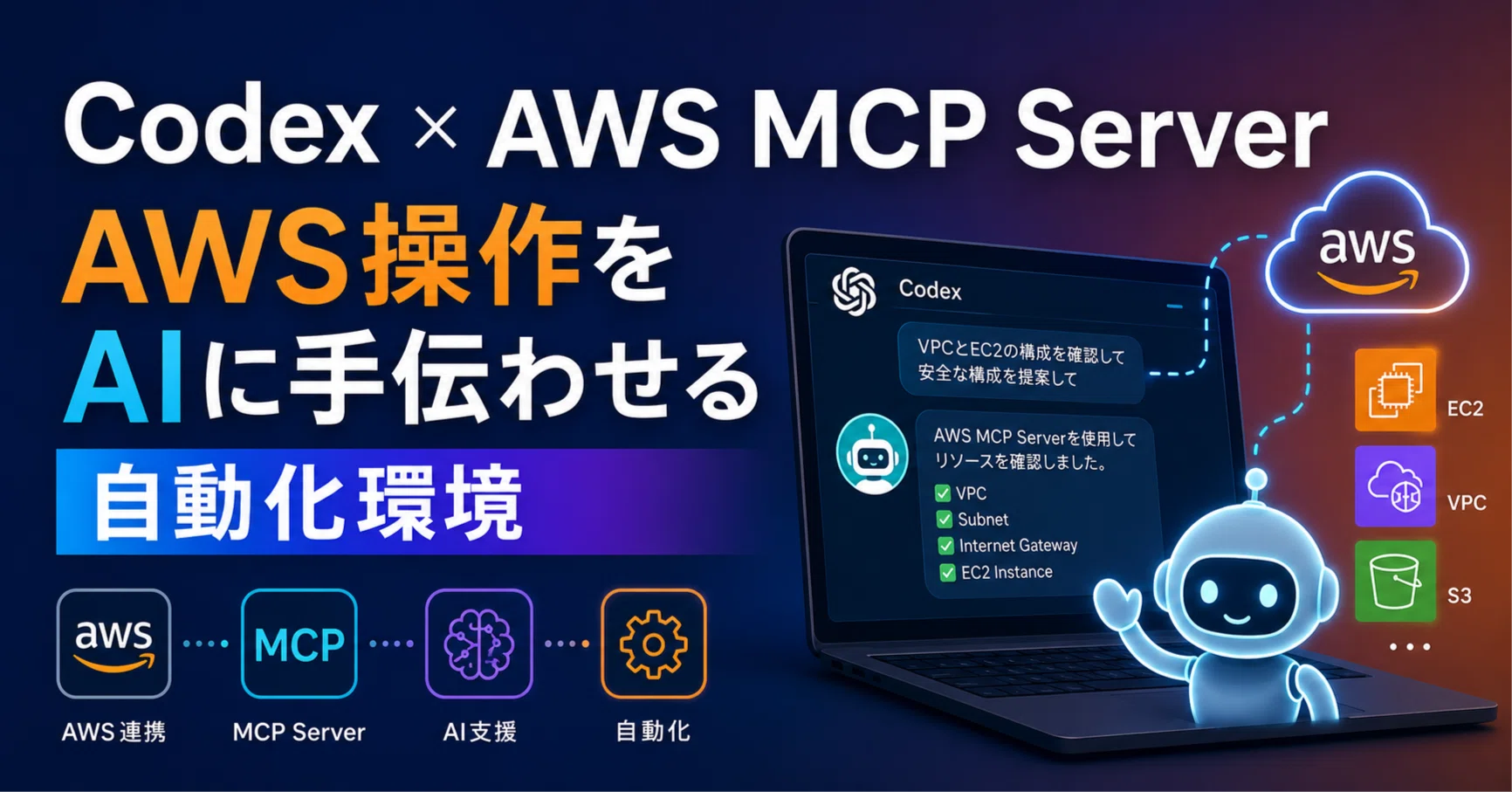 Codex × AWS MCP Server ｜ AWS操作をAIに手伝わせる自動化環境｜れん