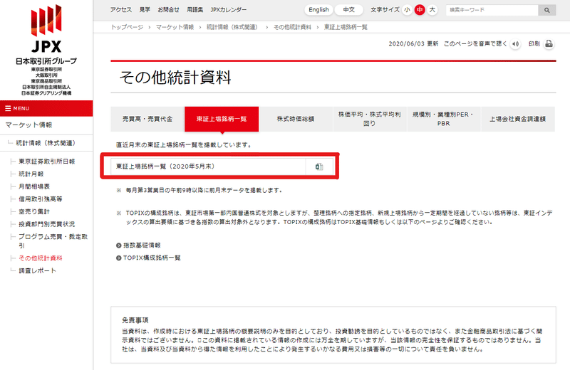 Pythonで東証上場銘柄一覧を取得して Csvに変換 投資活動日記 2020 06 17 あいづ Note