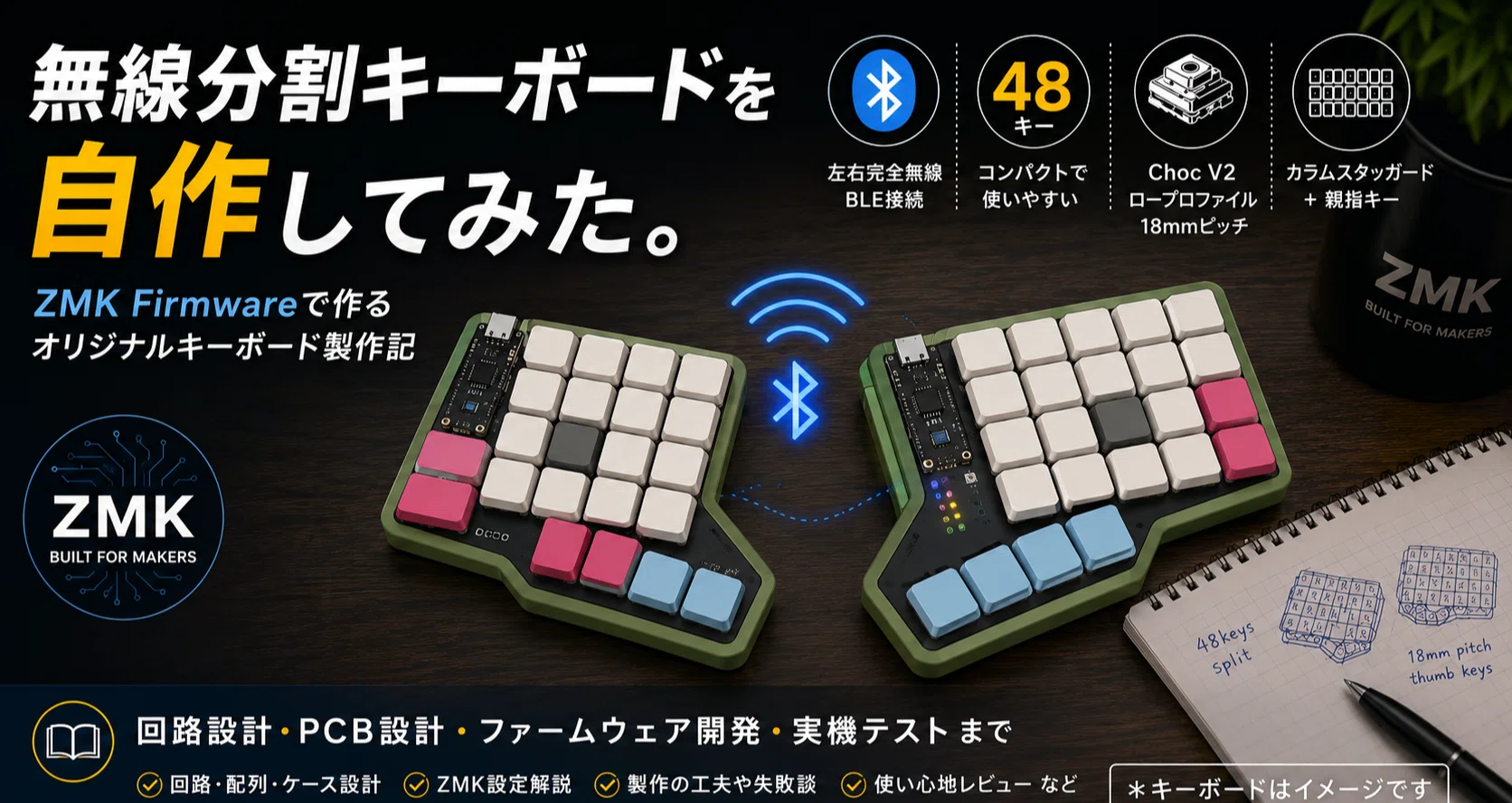 無線分割キーボードを自作してみた。Ep.3: ZMK開発環境の整備｜yawatajunk