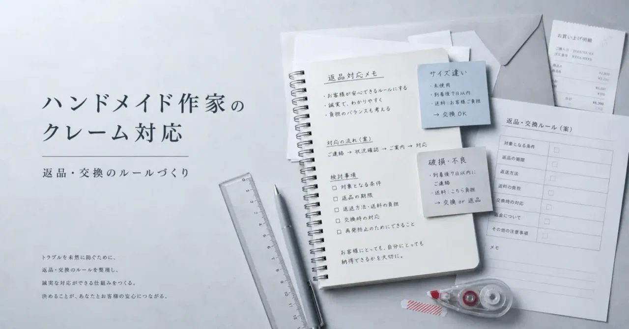 ハンドメイド作家のクレーム対応｜返品・交換のルールづくり｜ねだん 