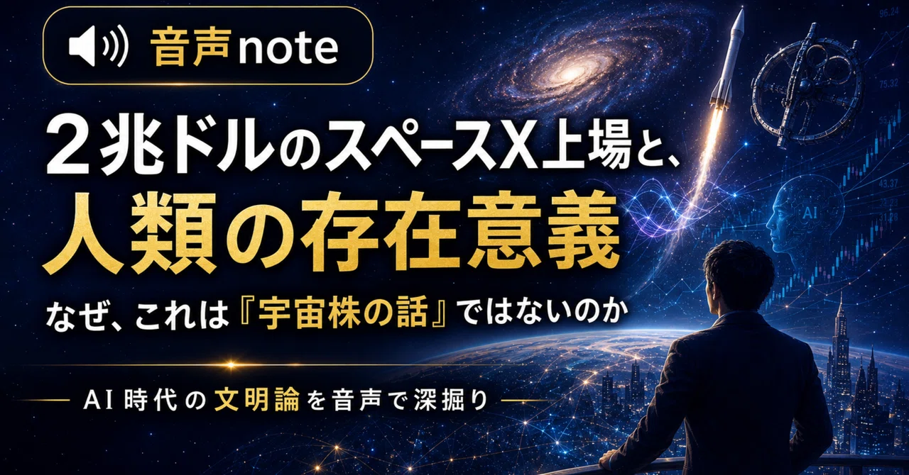 【音声で聞くnote】2兆ドルのスペースX上場と、人類の存在意義―なぜ、これは「宇宙株の話」ではないのか｜ぜっと｜ Z Observer ...