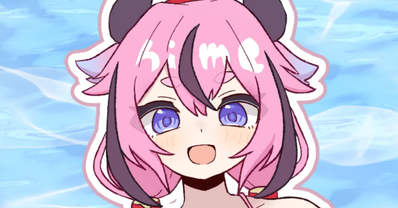 ピンク水着の美人キャラクター色鉛筆画 イラスト練習】No.187 水着回｜もかな