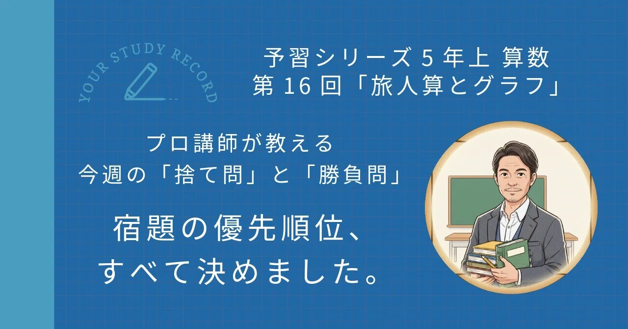 予習シリーズ5年上 算数 第16回「旅人算とグラフ」｜完全攻略セット
