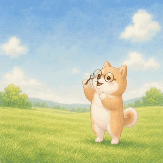 柴犬がシャボン玉を膨らましてハート型になる画像。スキありがとう