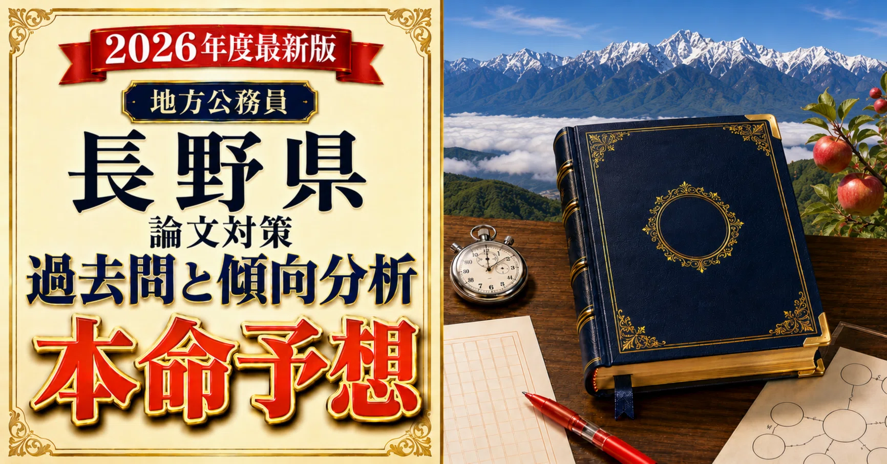 長野県】論文 過去問×本命予想｜2026年度 本番直前対策｜たなか＠元