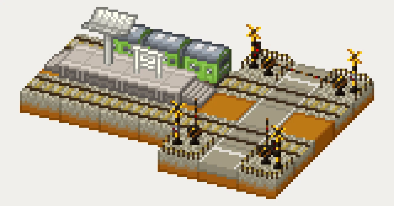 Railway Pixel Art: 'Crossing Gates and Alarms' (Part 2)｜猫