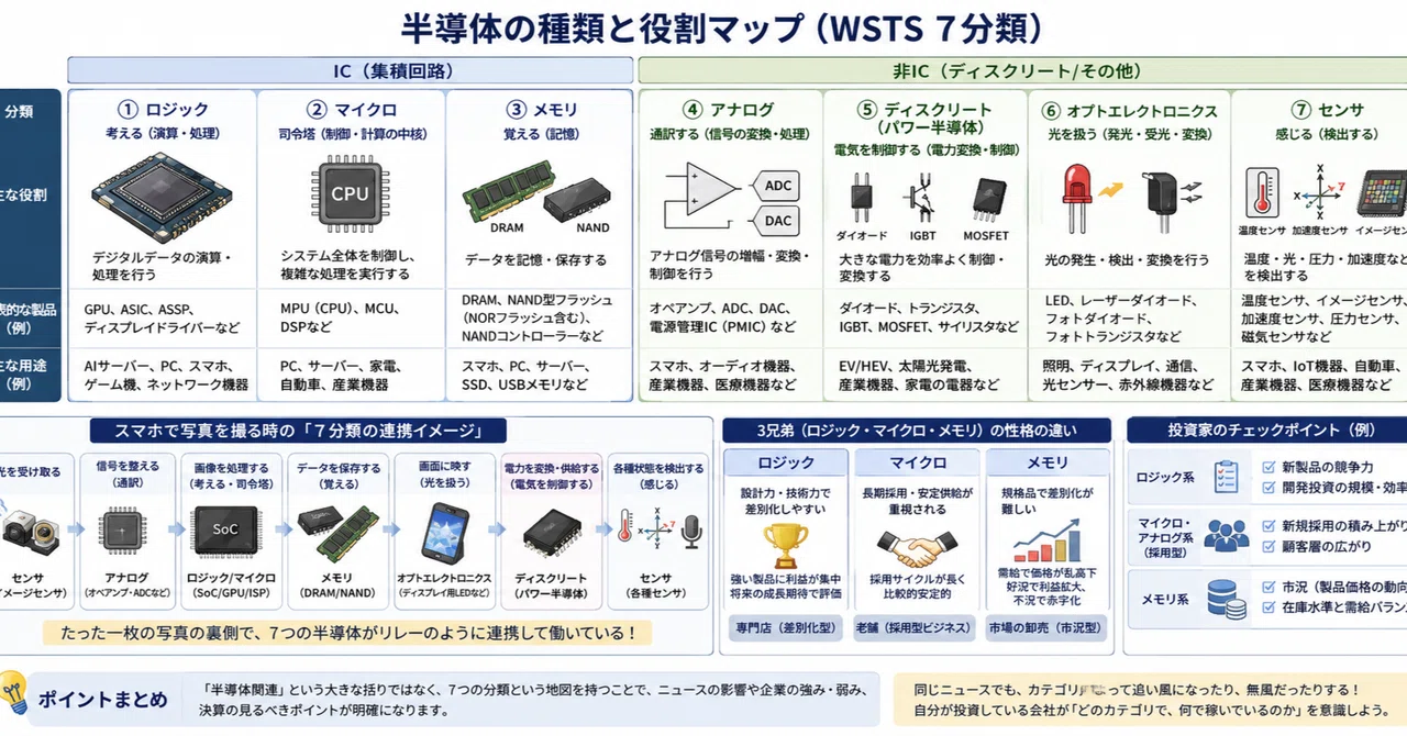 Classification of the Semiconductor Business｜たくにぃ|株式投資