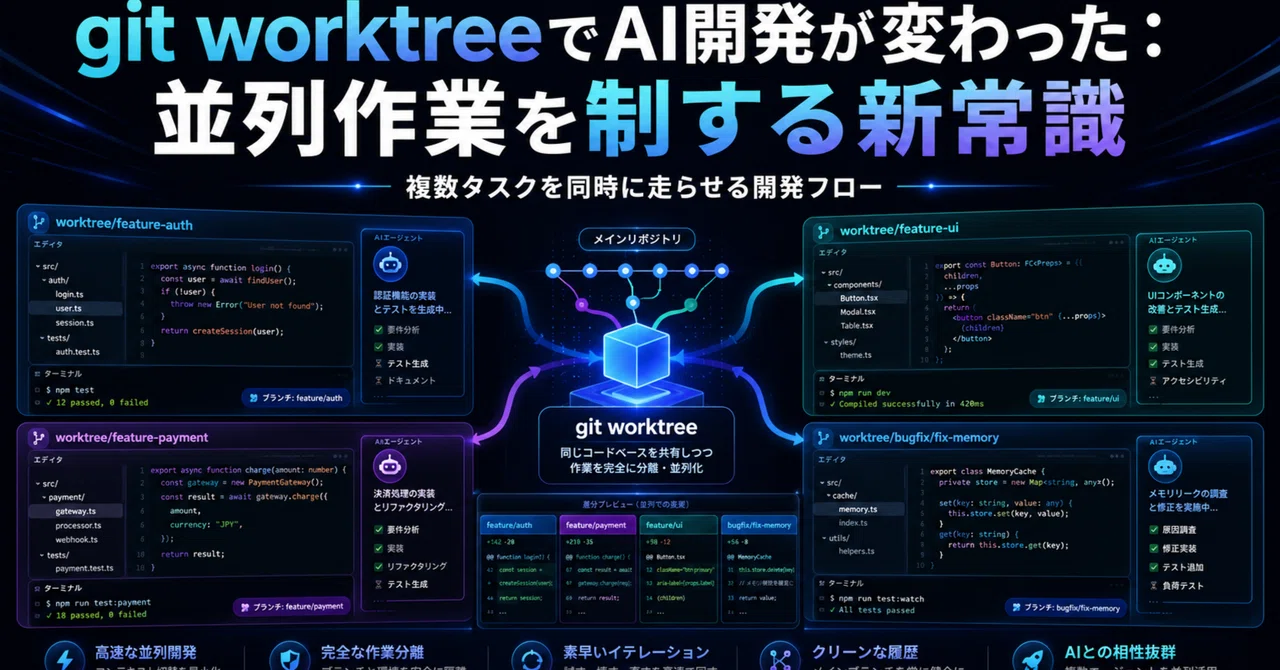 git worktreeでAI開発が変わった：並列作業を制する新常識｜AI駆動開発レポート