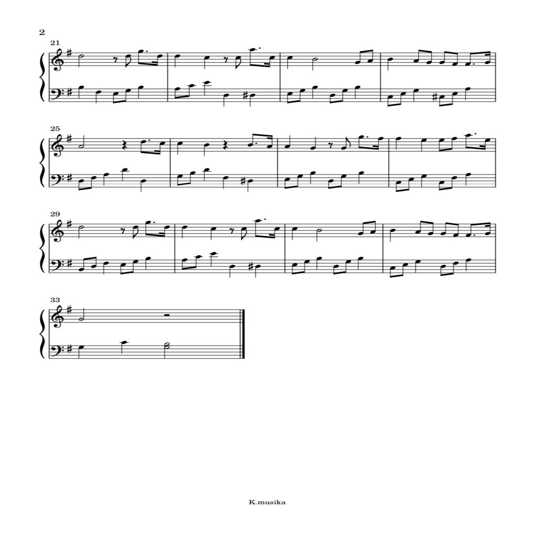 無料楽譜 いのちの歌 ピアノ初心者向け 田尻 洸貴 Note