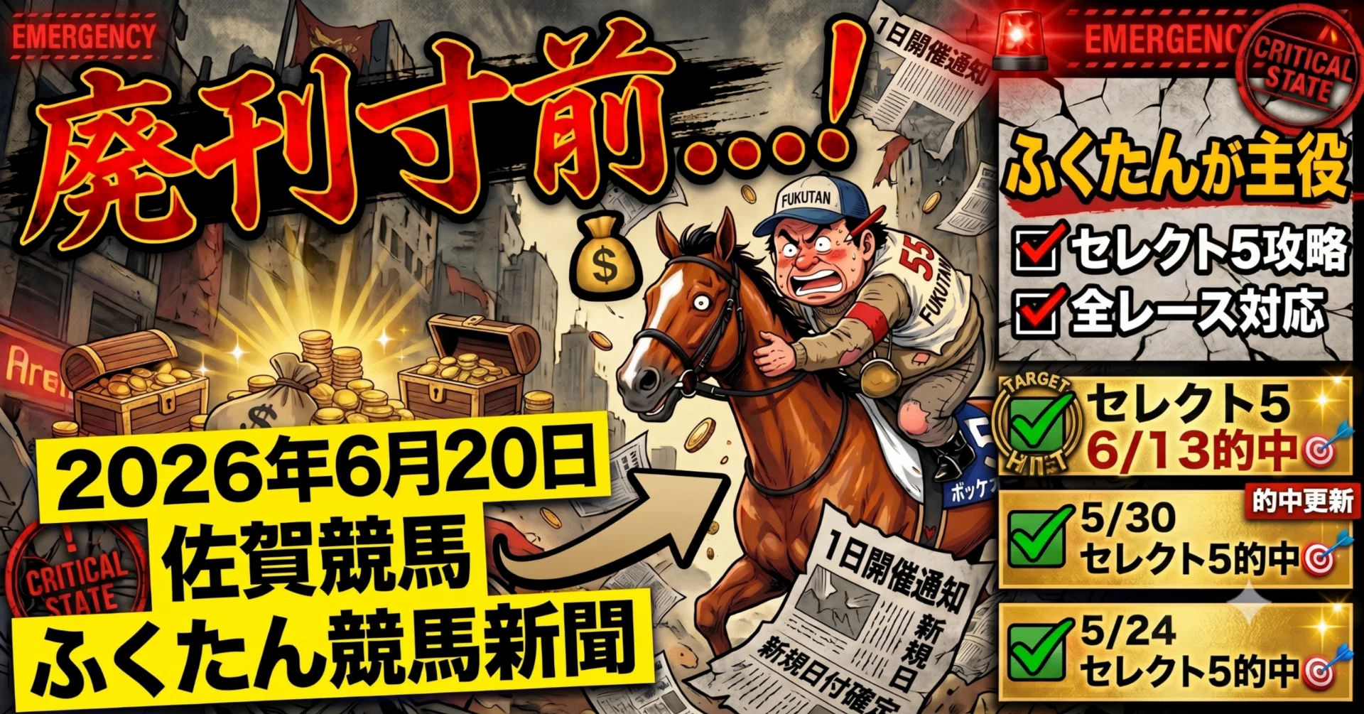 6/20【佐賀競馬編】ふくたん競馬新聞セレクト5を当てる「虎の巻」【5