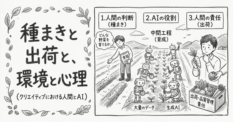 種まきと出荷と、環境と心理