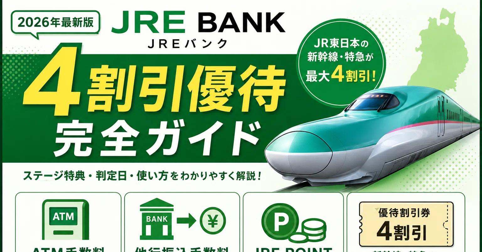 2026年最新版】JRE BANKを最大限お得に使う方法｜4割引優待・ステージ