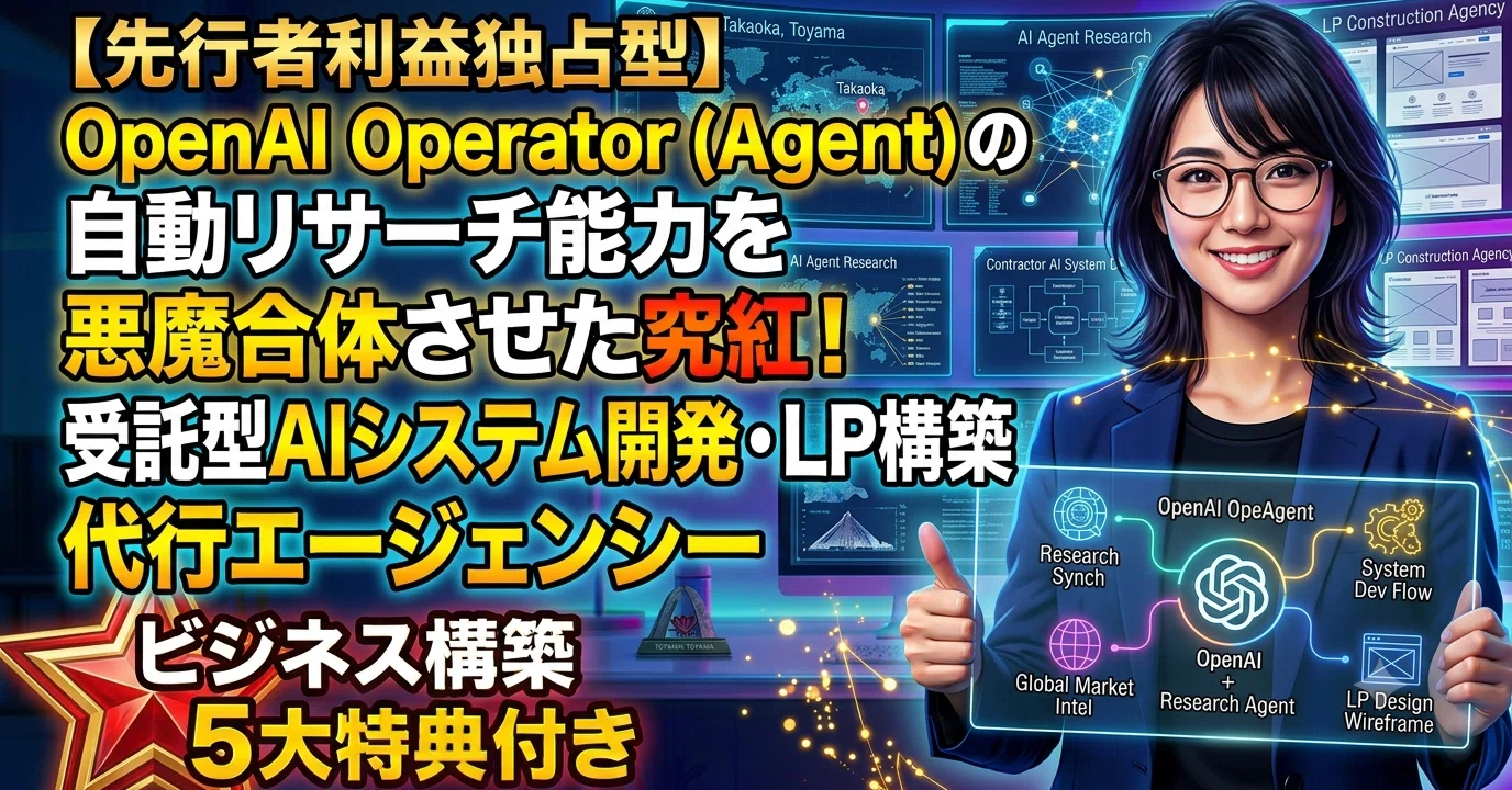 先行者利益独占型】 OpenAI Operator (Agent)の自動リサーチ能力を悪魔 