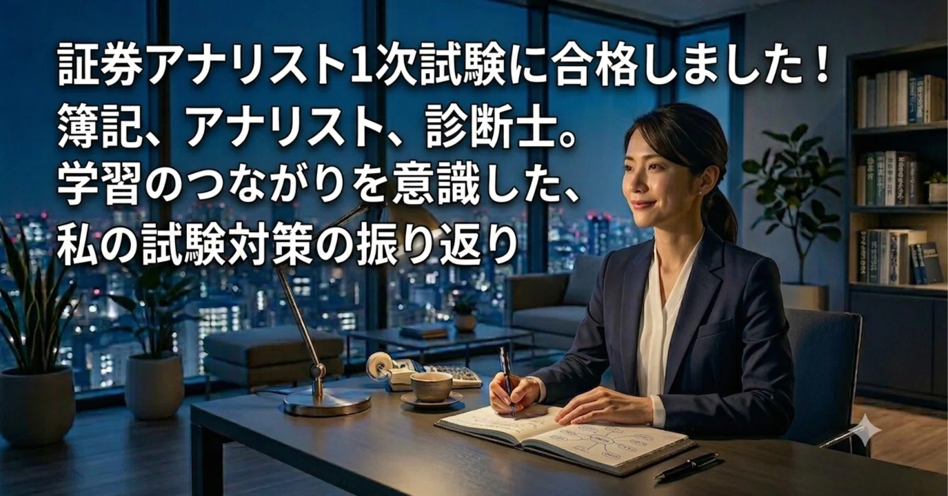 証券アナリスト1次試験に合格しました！簿記、アナリスト、診断士
