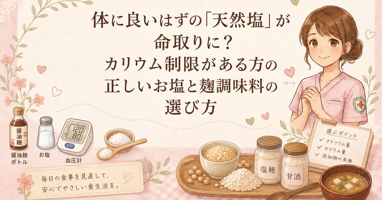 体に良いはずの「天然塩」が命取りに？カリウム制限がある方の正しいお 