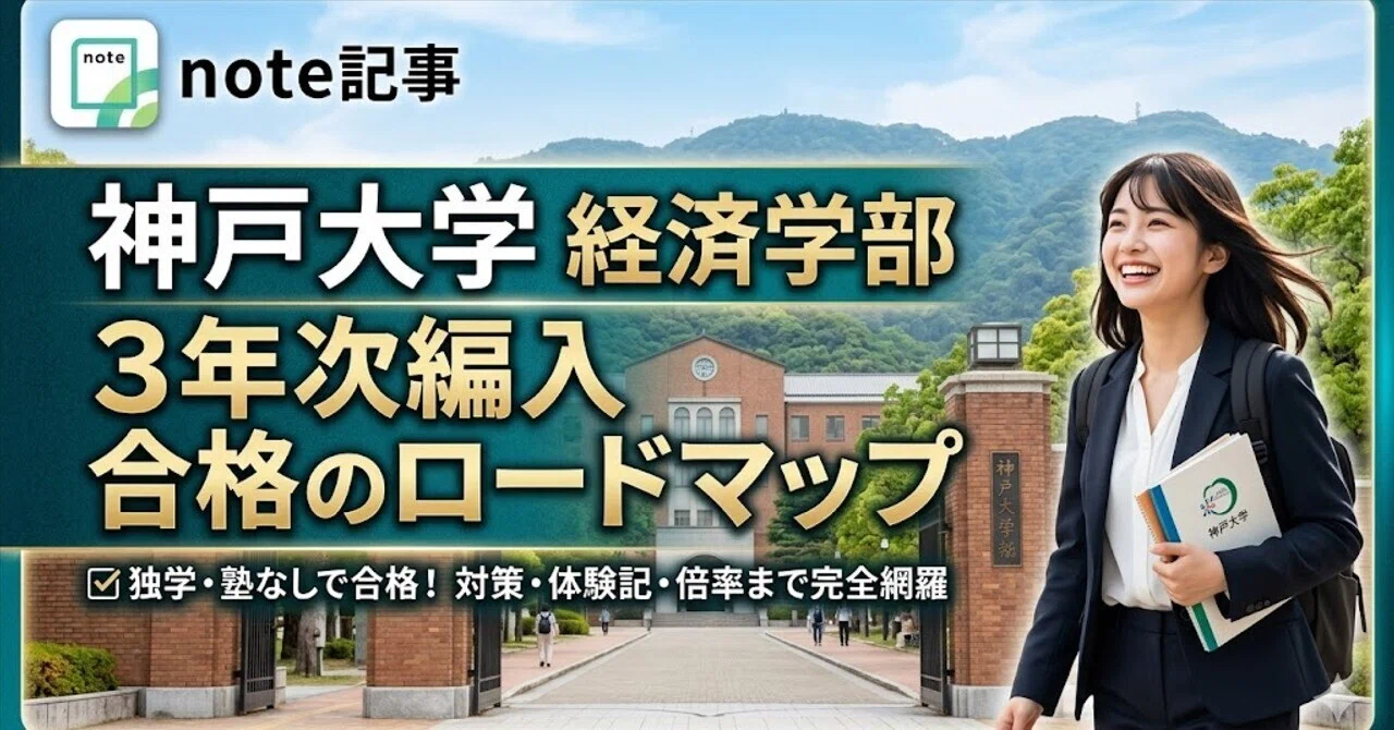 神戸大学経済学部3年次編入試験 合格体験記｜試験内容・対策方法・使用