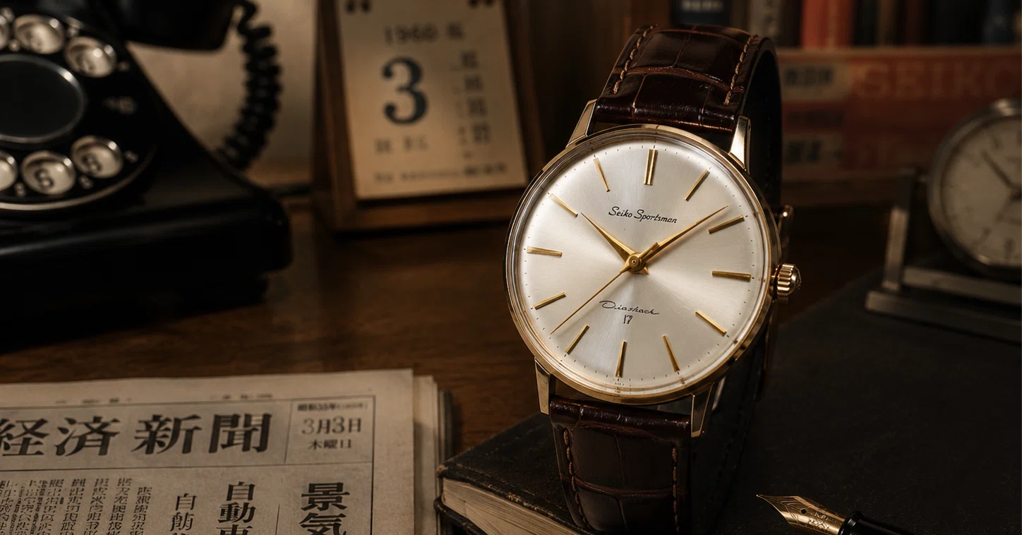 タイムセール　アンティーク SEIKO Sportsman 手巻き 昭和の日常を刻んだ時計 ― SEIKO Sportsman Diashock 17｜Hideo Takehara