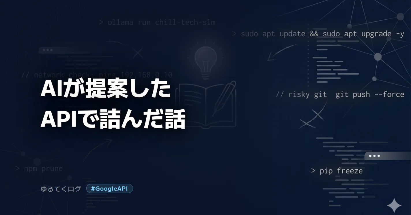 AIが提案したAPIをセットアップしたら403で詰んだ話｜ゆるてく｜Techログ