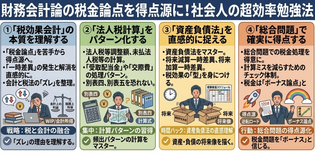 財務会計論の税金論点を得点源に！社会人の超効率勉強法｜マド〜社会人