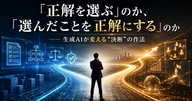 正解を選ぶ」のか、「選んだことを正解にする」のか── 生成AIが変える"決断"の作法 eyecatch