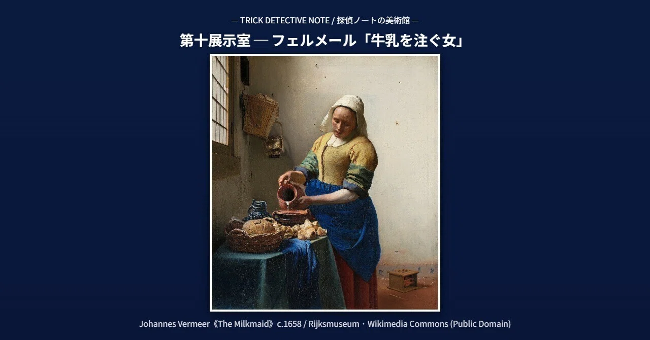 探偵ノートの美術館 第十展示室】フェルメール「牛乳を注ぐ女」が、368
