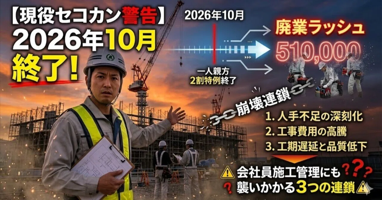 note公式掲載》【現役セコカン警告】2027年、建設業がガチで崩れる 