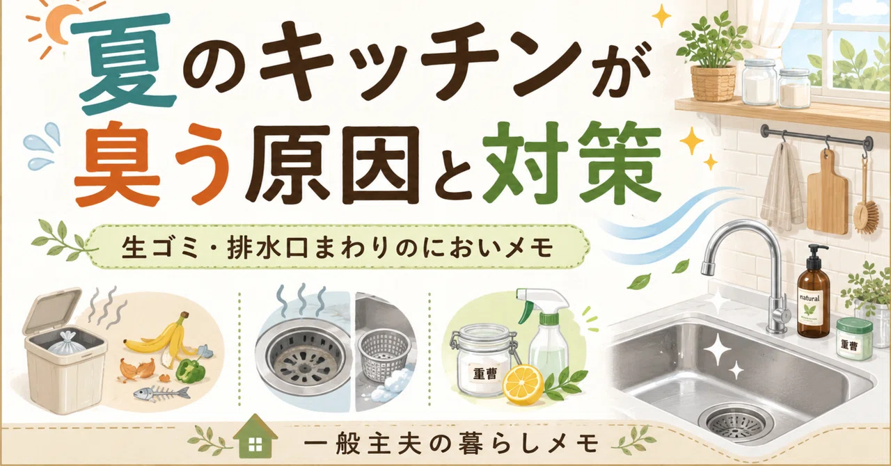夏のキッチンが臭う原因と対策｜生ゴミ・排水口まわりのにおいメモ｜一般主夫の暮らしメモ