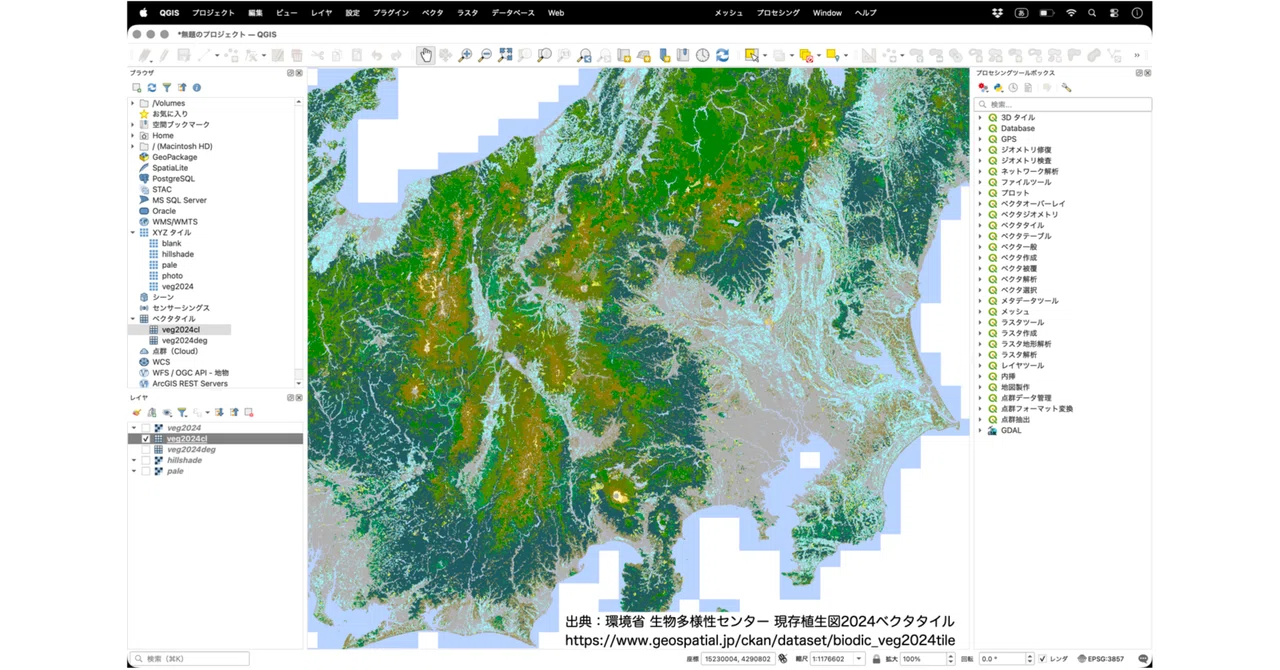 植生図タイル設定｜sGIS