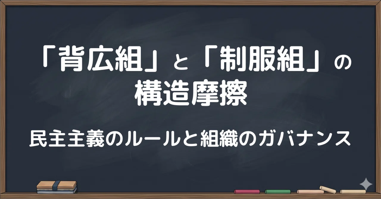 「背広組」と「制服組」の構造摩擦：民主主義のルールと組織のガバナンス｜ゆるめの安全保障講座