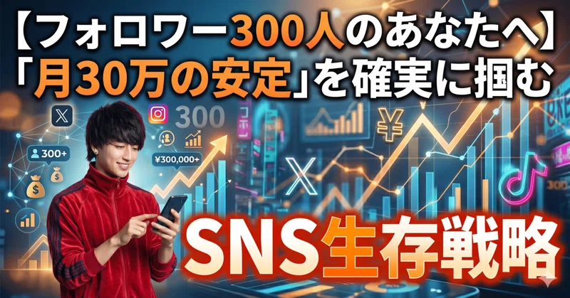 【フォロワー300人のあなたへ】インフルエンサーを諦めて「月30万の安定」を確実に掴むSNS生存戦略