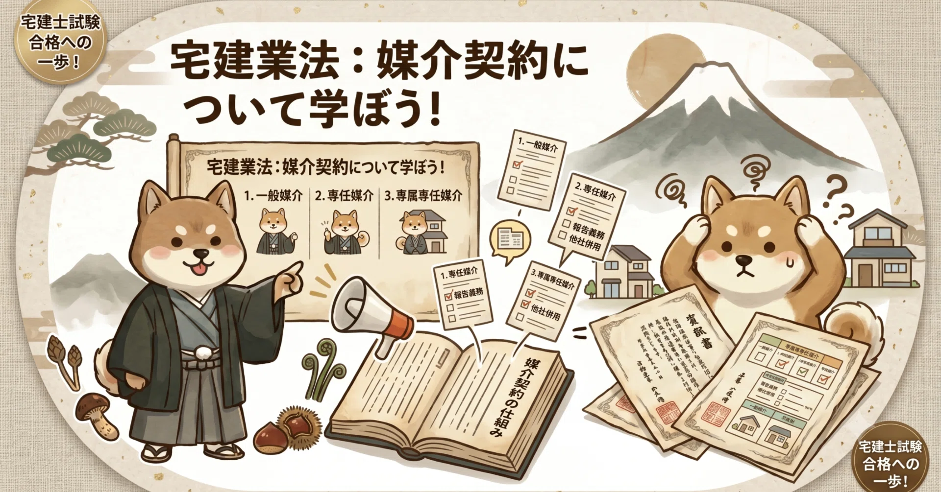 宅建】媒介契約書① ｜34条書面 わかりやすく 試験で狙われる8つの