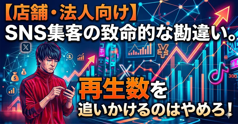 【店舗・法人向け】SNS集客の致命的な勘違い。再生数という「見かけ上の数字」を追いかけるのを今すぐやめなさい