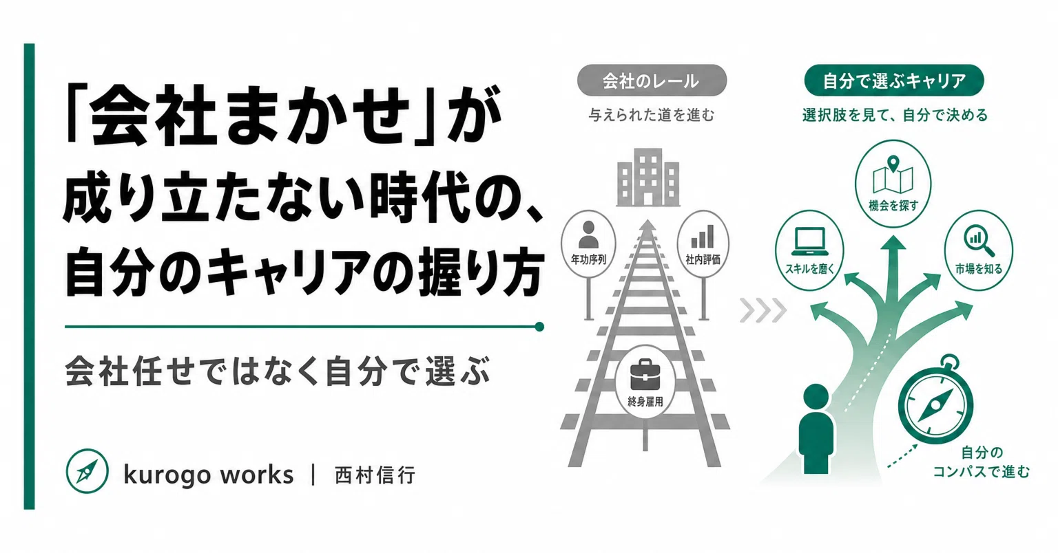 会社まかせ」が成り立たない時代の、自分のキャリアの握り方｜西村信行