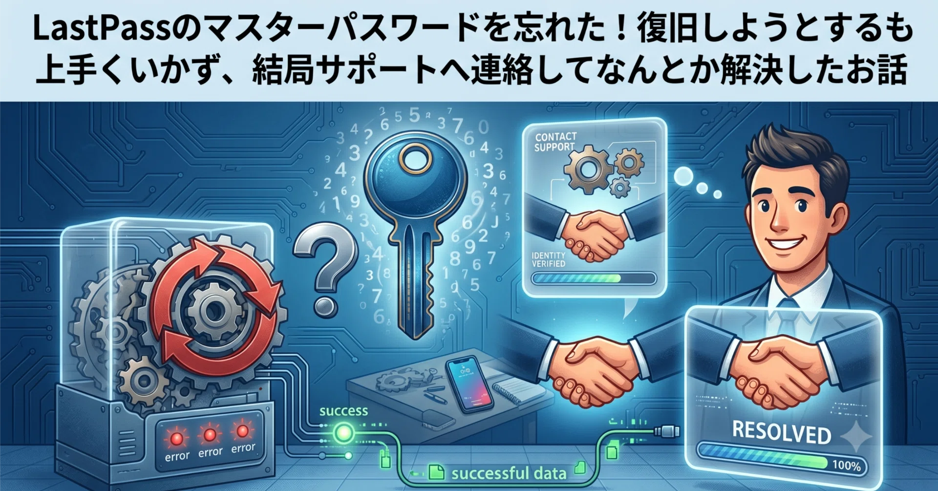 LastPassのマスターパスワードを忘れた！復旧しようとするも上手くいか