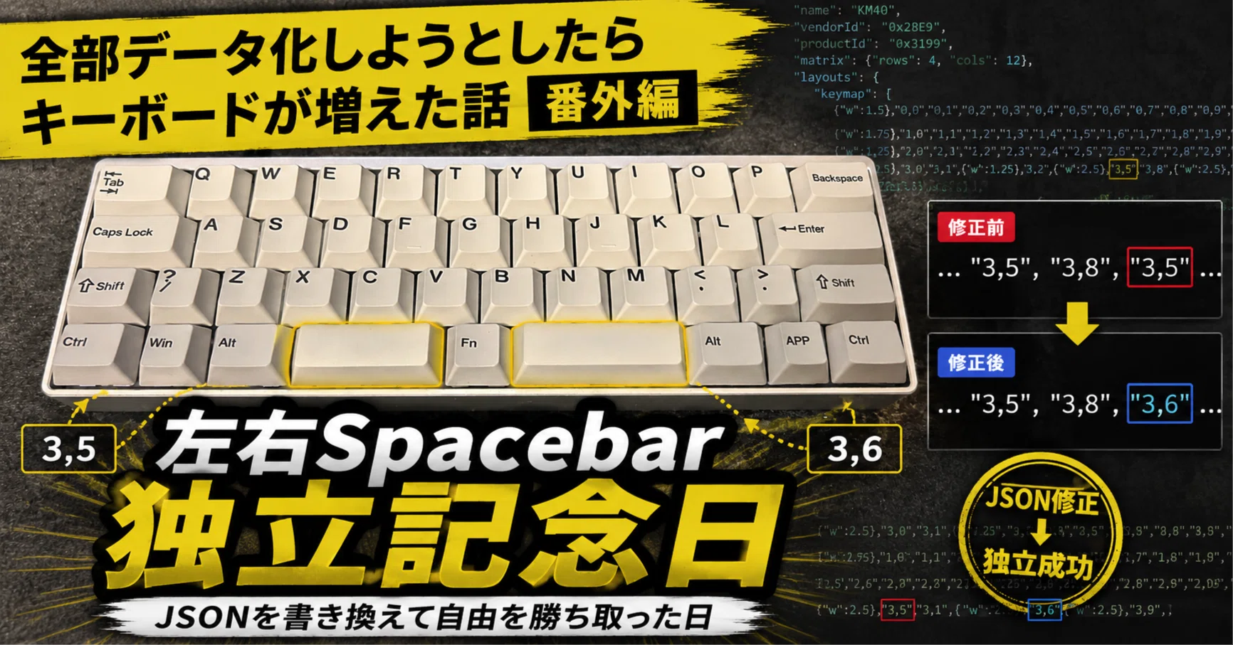 Split Spacebar】MMD KM40 VIA Setting【左右Spacebar独立記念日】｜の 