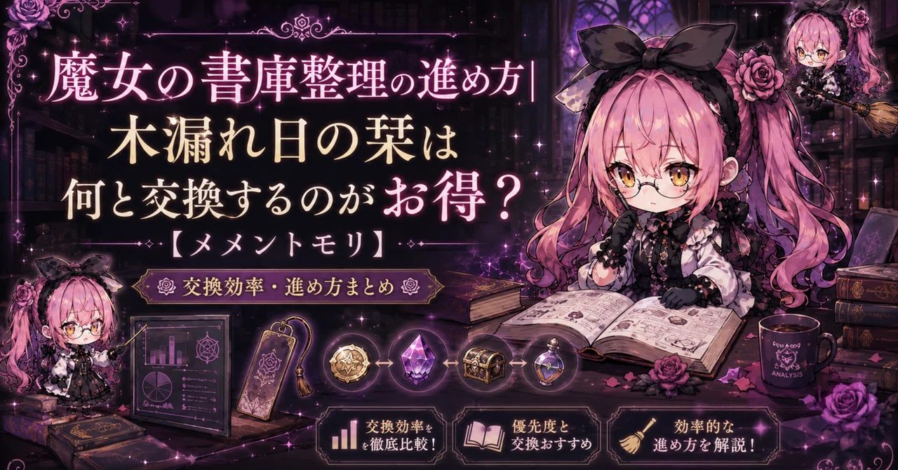 毎日更新・6月24日追記】魔女の書庫整理を62階途中まで進めて分かった